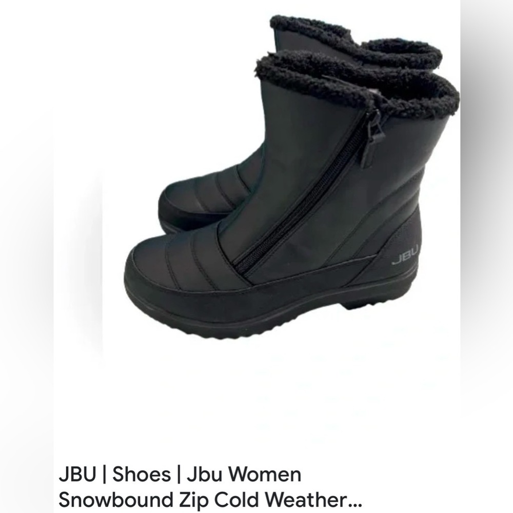 JBU Women's Black Snowbound Zip Cold-Weather Boots, 7M